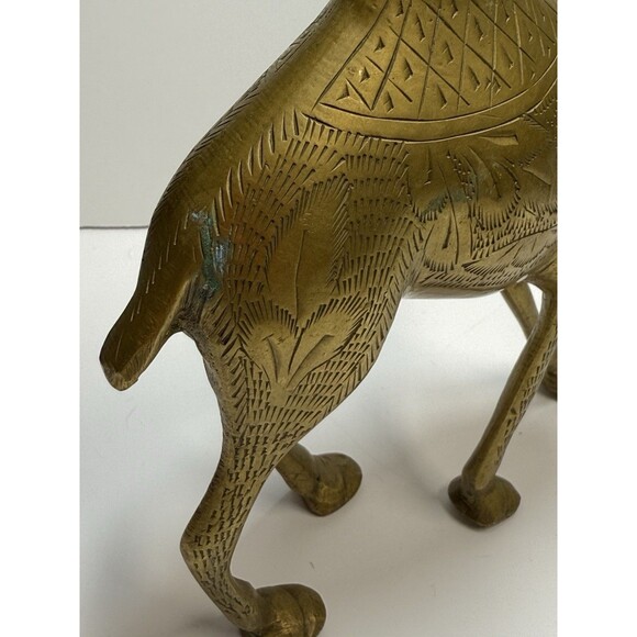 Vintage Solid Brass Etched Camel Figurine - Picture 5 of 10